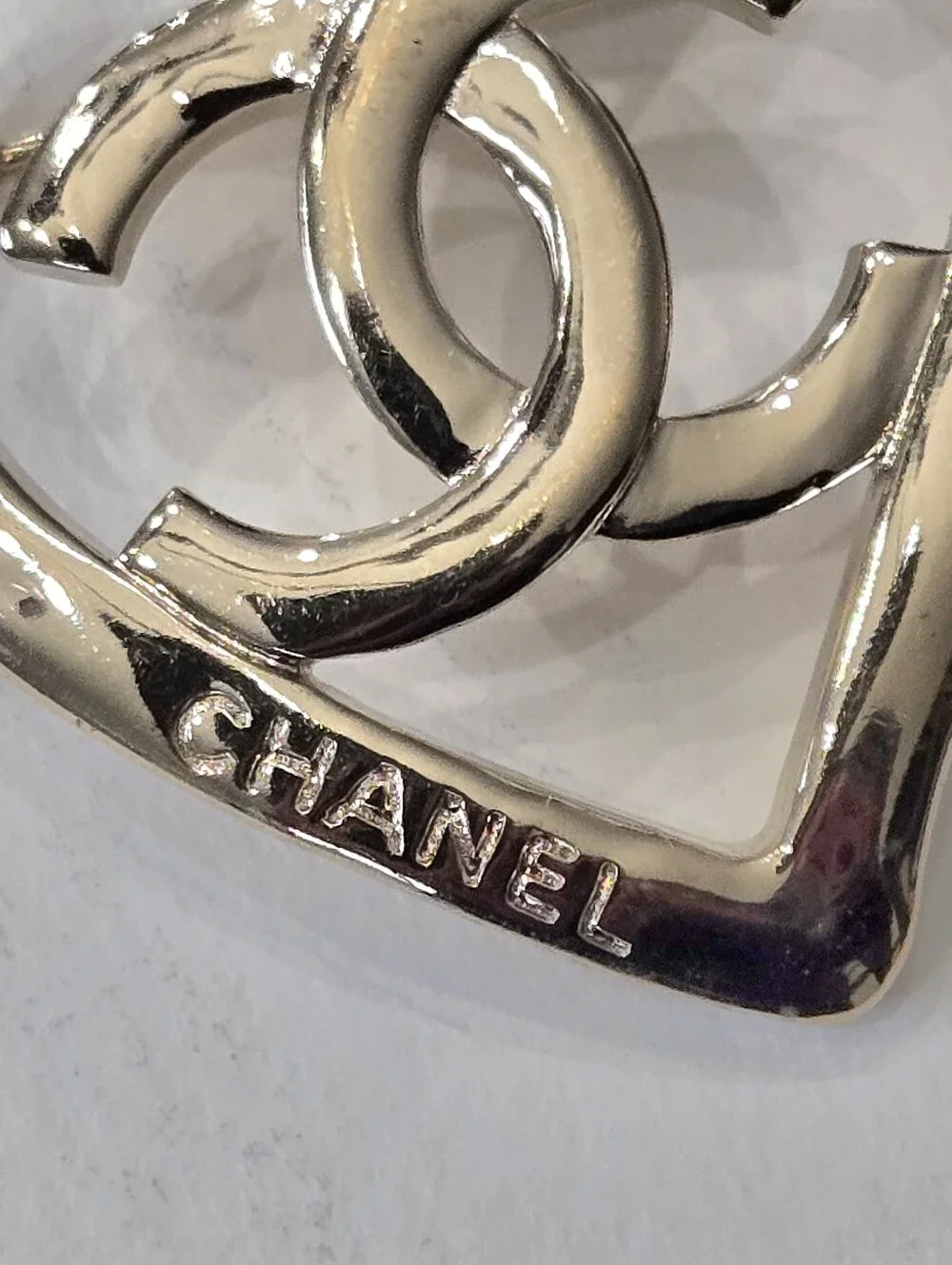 #155 - Chanel CC Heart Brooch - Authentic